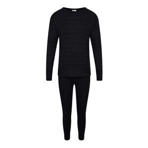 K Collection Childrens/Kids Long-Sleeved Thermal Base Layers Set / Black